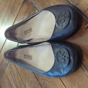 Michael Kors dark brown leather flats